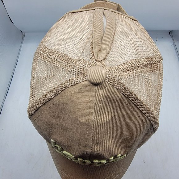 C.C Happy Camper Womens Ponycap Adjustable Hat Cap Comfort Breathable Casual - Picture 6 of 9